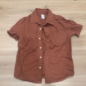 GAP Textured Rust Button-Up Shirt